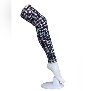 OS Navy and Pastel Houndstooth Patterned Leggings
